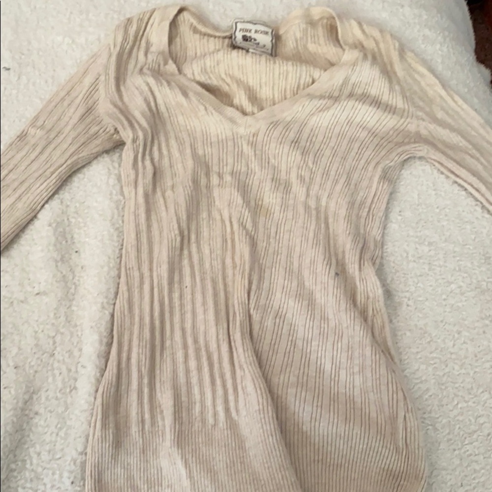 cream long shirt with quarter sleeve codorouy like